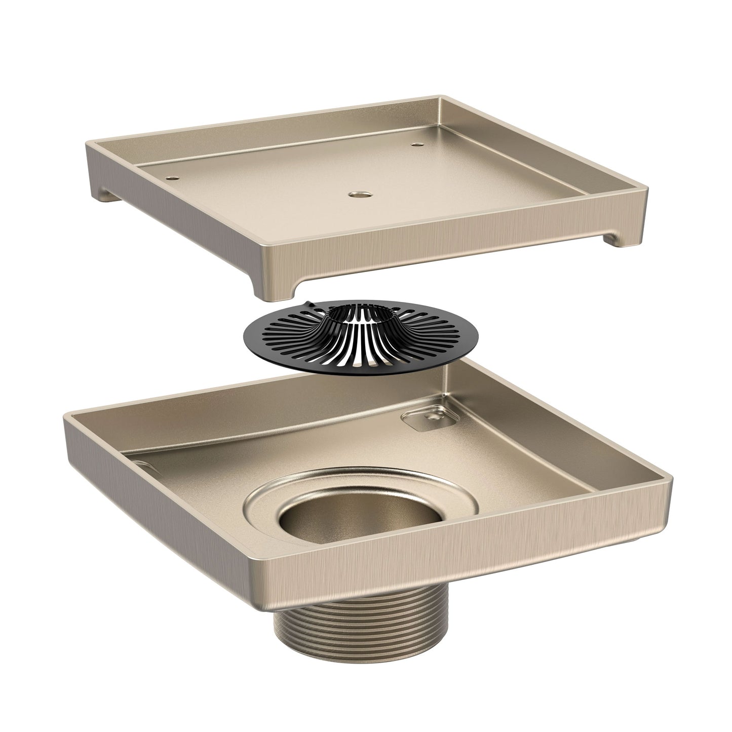 ETID-6-BN - 6" Legacy Solid Forged Brass Tile-In Drain - Brushed Nickel