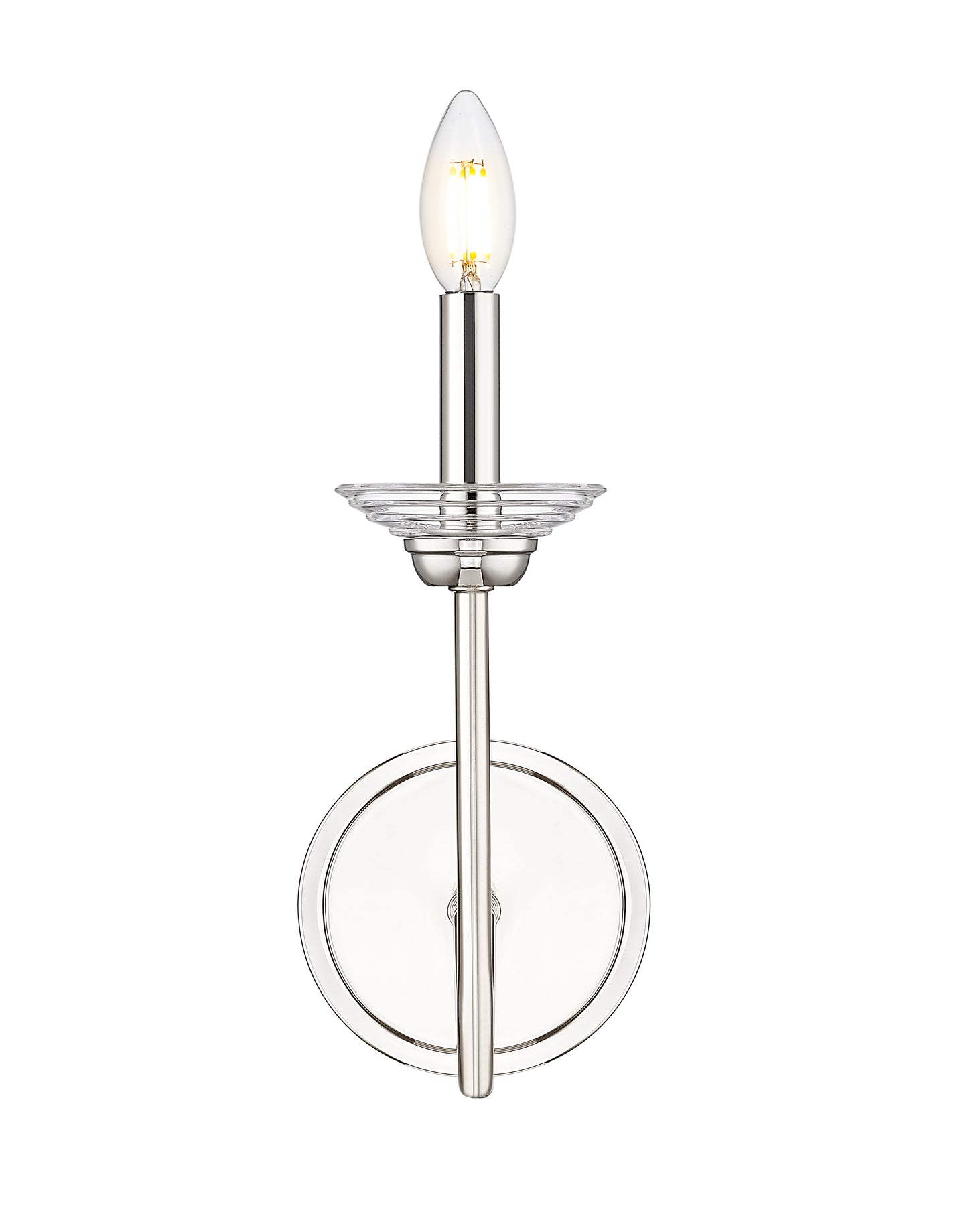 352-1S-PN - Allistair 1 Light Wall 12" Sconce - Polished Nickel