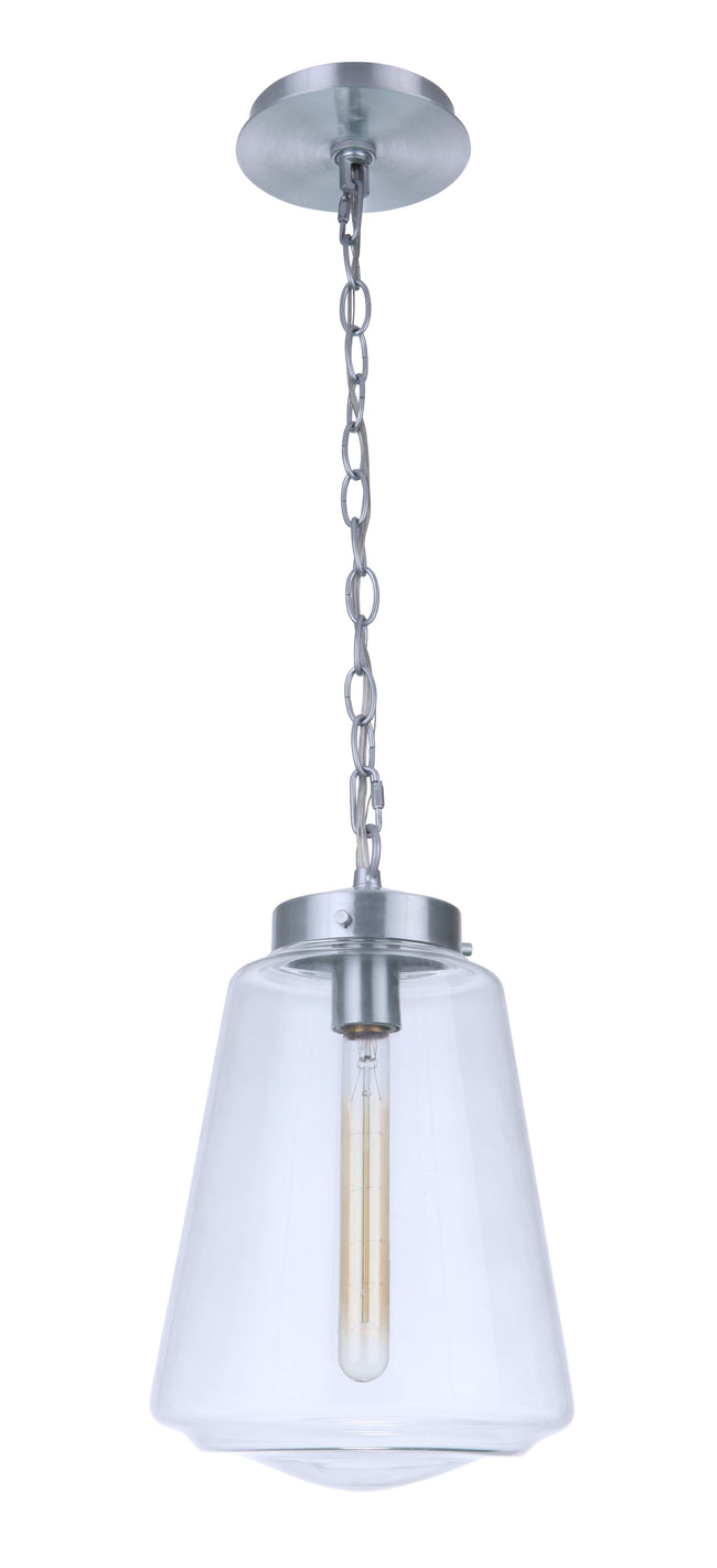 ZA3821-SA - Laclede 1 Light 9.3" Wide Outdoor Pendant - Satin Aluminum