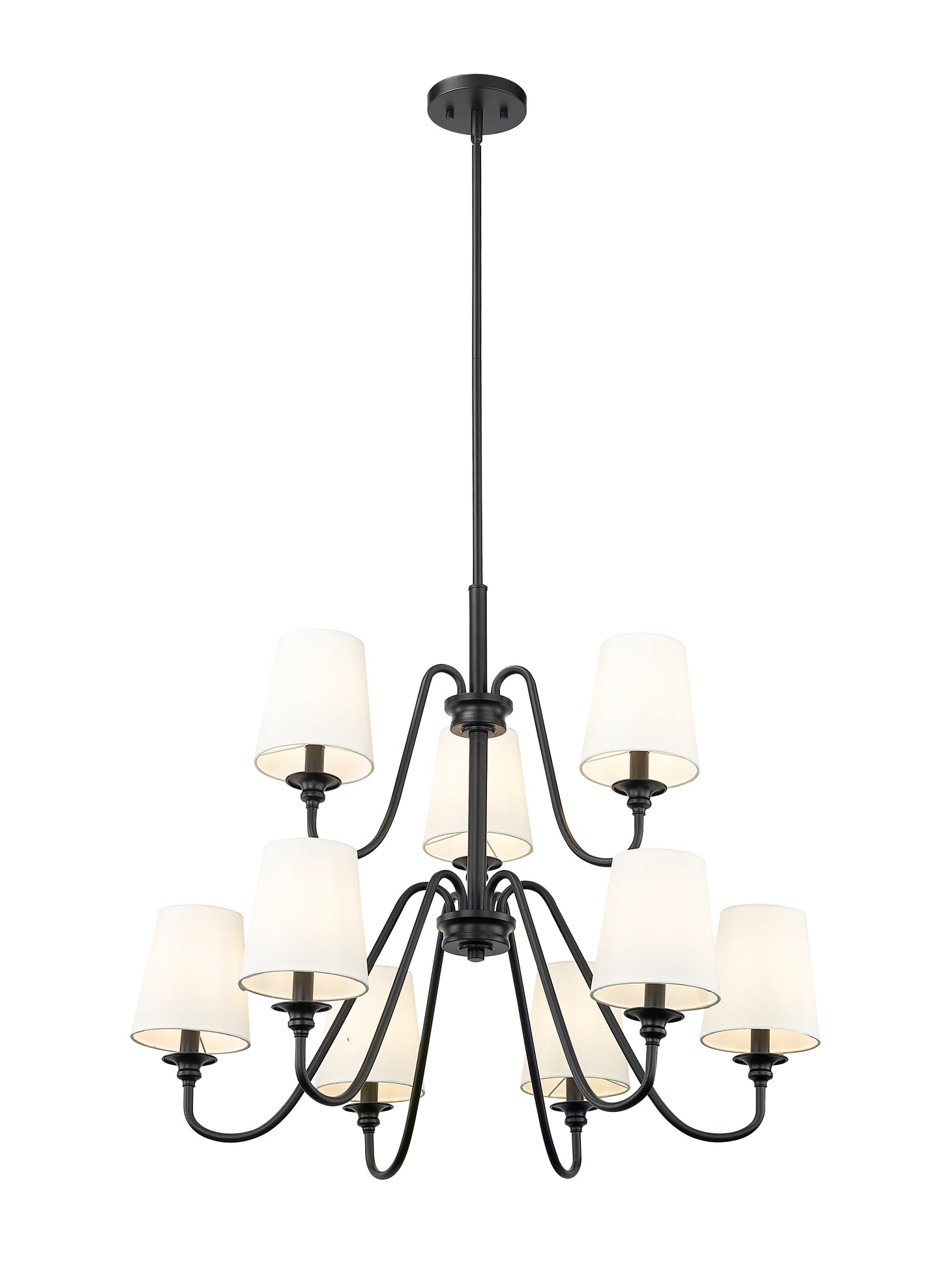 7509-9-32MB - Gianna 9 Light 32" Chandelier - Matte Black