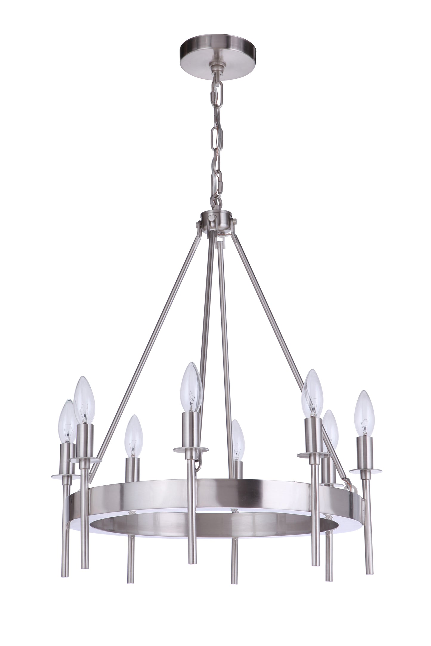 54328-BNK - Larrson 8 Light 20" Wide Chandelier - Brushed Nickel
