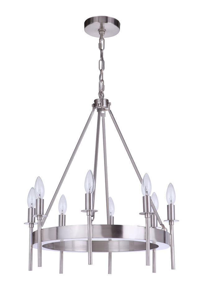 54328-BNK - Larrson 8 Light 20" Wide Chandelier - Brushed Nickel