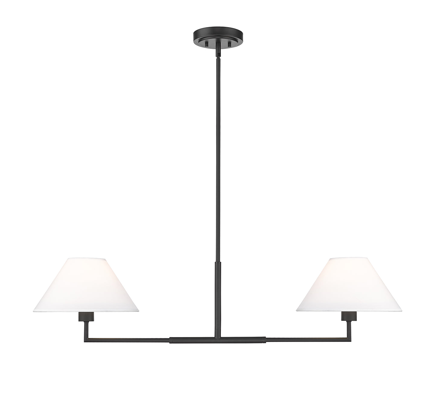 744-42L-MB - Leila 2 Light 12" Chandelier - Matte Black