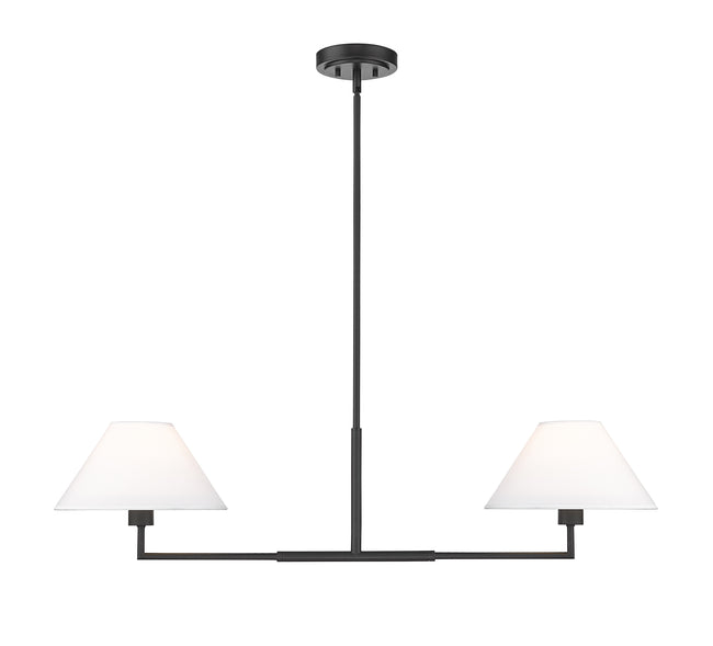 744-42L-MB - Leila 2 Light 12" Chandelier - Matte Black