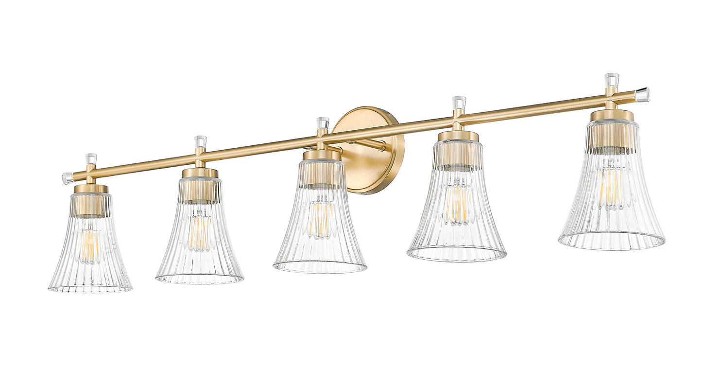 7519-5V-MGLD - Belle 5 Light 42" Vanity - Modern Gold
