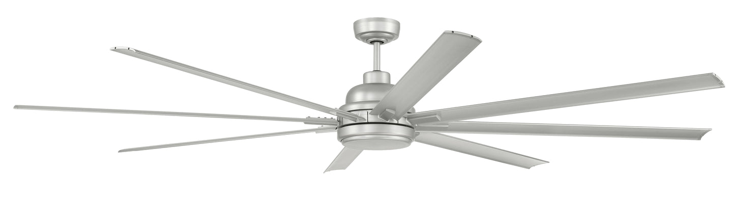 RSH84PN8 - Rush 84 84" 8 Blade Indoor Outdoor Ceiling Fan with Light Kit - Painted Nickel