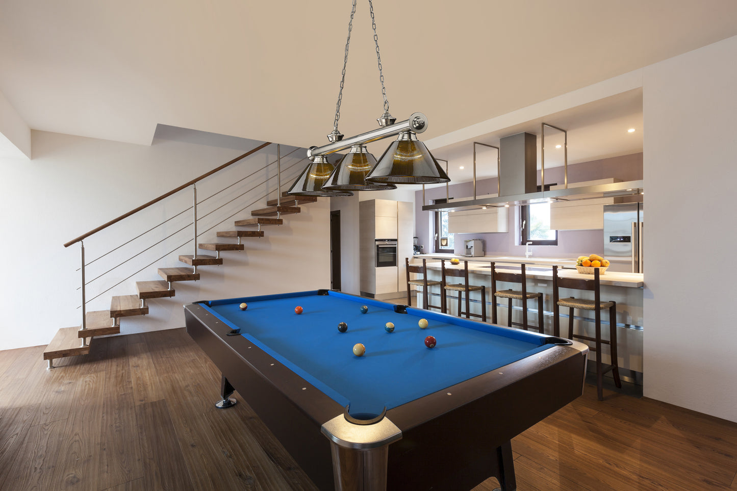 2306-3BN-ARS - Cordon 3 Light 57" Billiard - Brushed Nickel