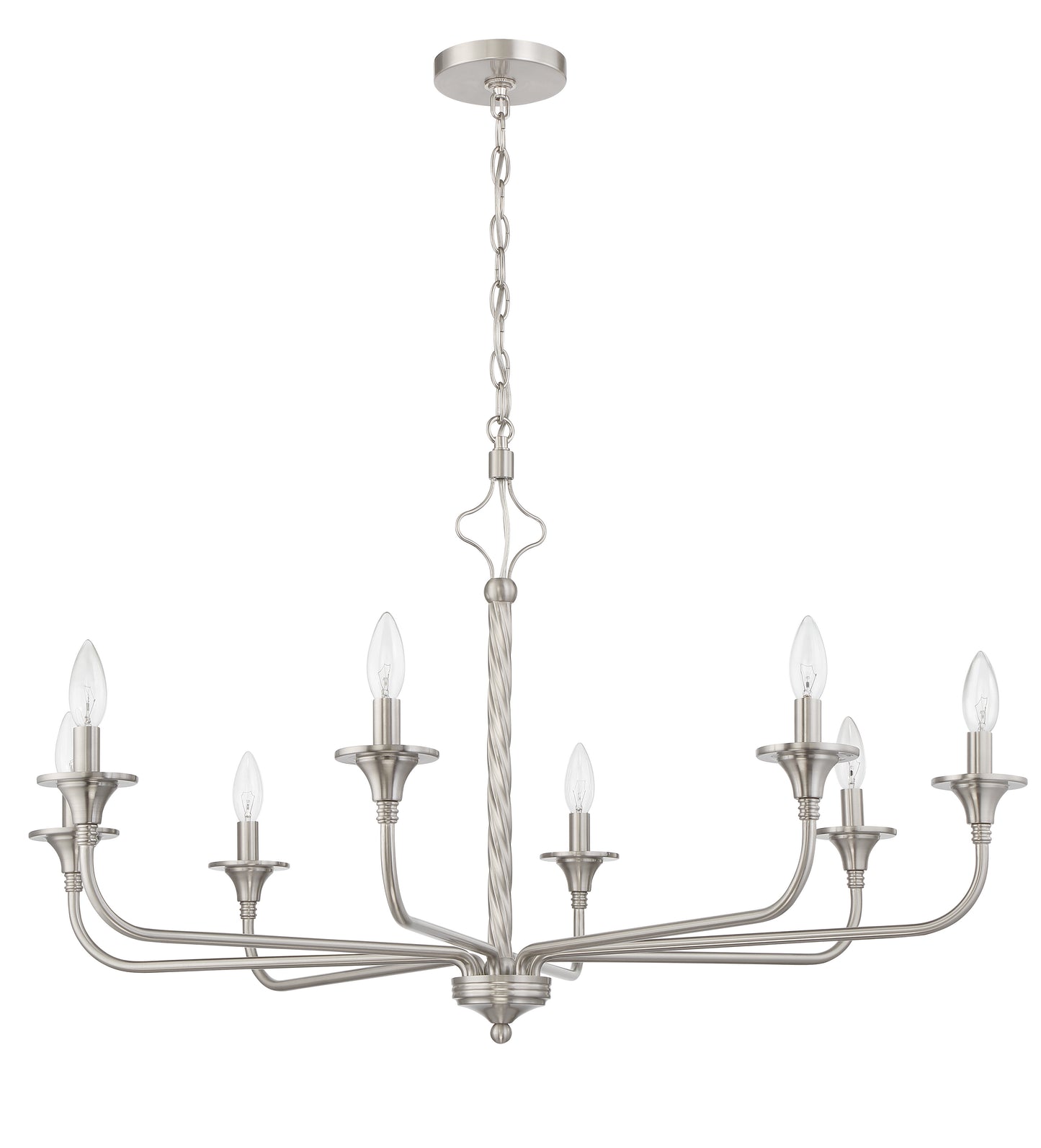 57028-BNK - Jolenne 8 Light 38" Wide Chandelier - Brushed Nickel
