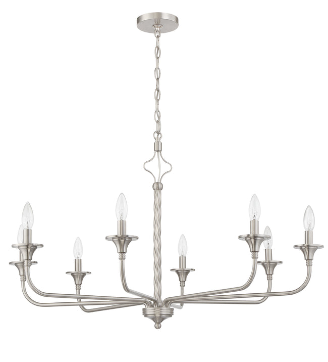 57028-BNK - Jolenne 8 Light 38" Wide Chandelier - Brushed Nickel