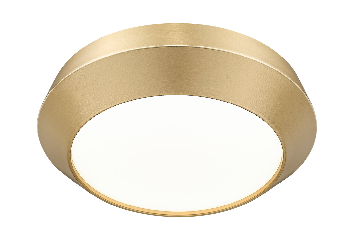 7701F12-MGLD-LED - Quasars 1 Light Flush 12" Mount - Modern Gold