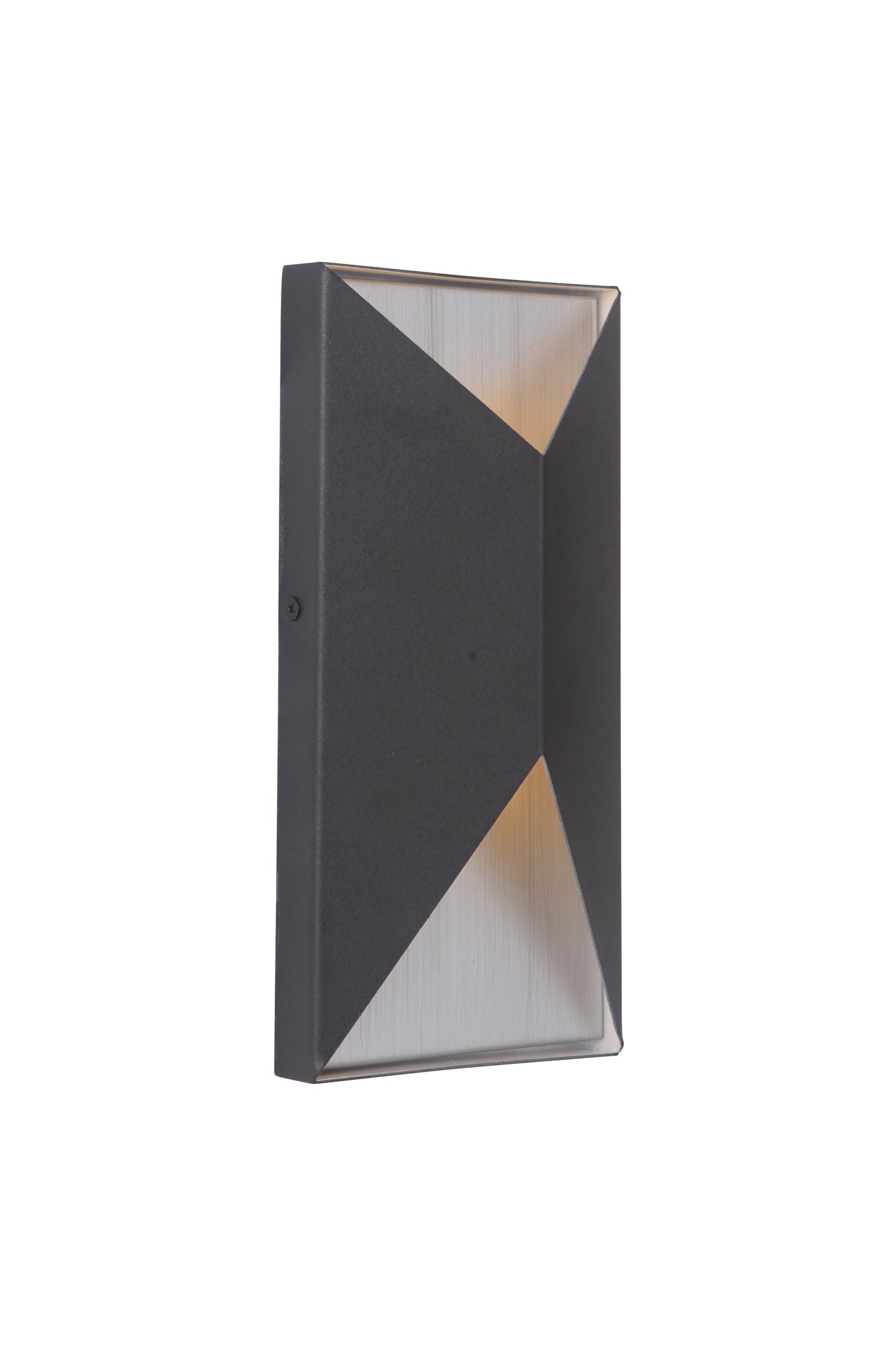 Z3402-TBBA-LED - Peak 2 Light 10" High Outdoor Pocket Sconce - Textured Black / Brushed Aluminum