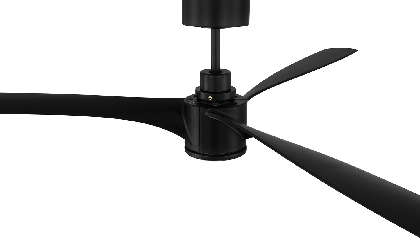 PHB60FB3-NWF - Phoebe 60" Indoor/Outdoor Ceiling fan no Wifi 60" 3 Blade Indoor Outdoor Ceiling Fan with Light Kit - Flat Black