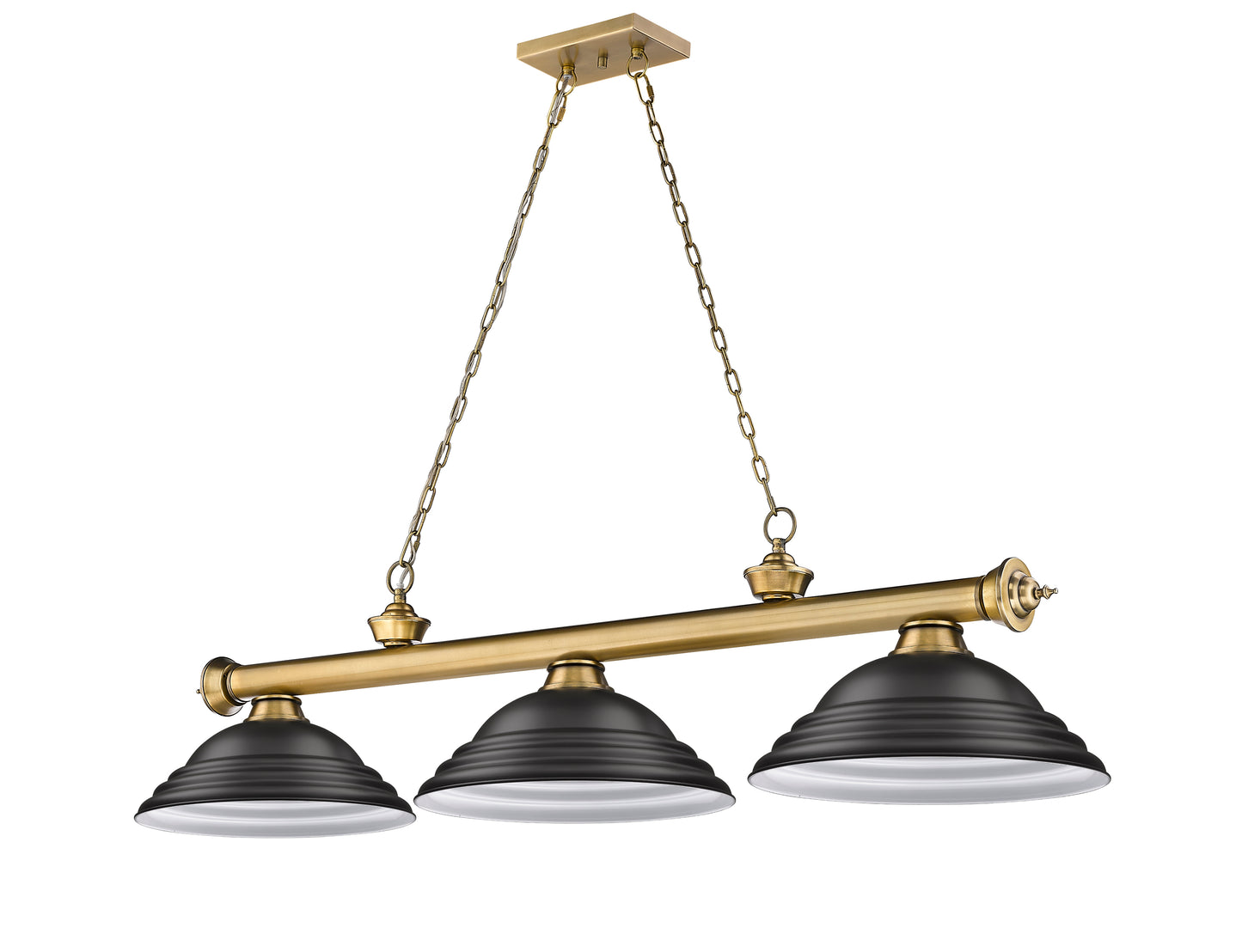 2306-3RB-SMB - Cordon 3 Light 58" Billiard - Rubbed Brass