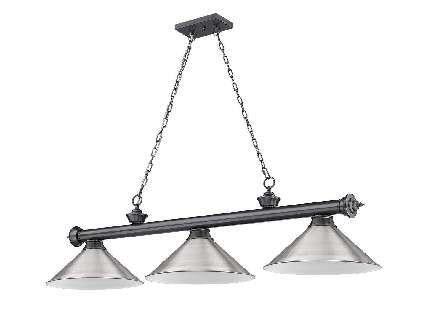 2306-3BP-BN15 - Cordon 3 Light 57" Billiard - Bronze Plate