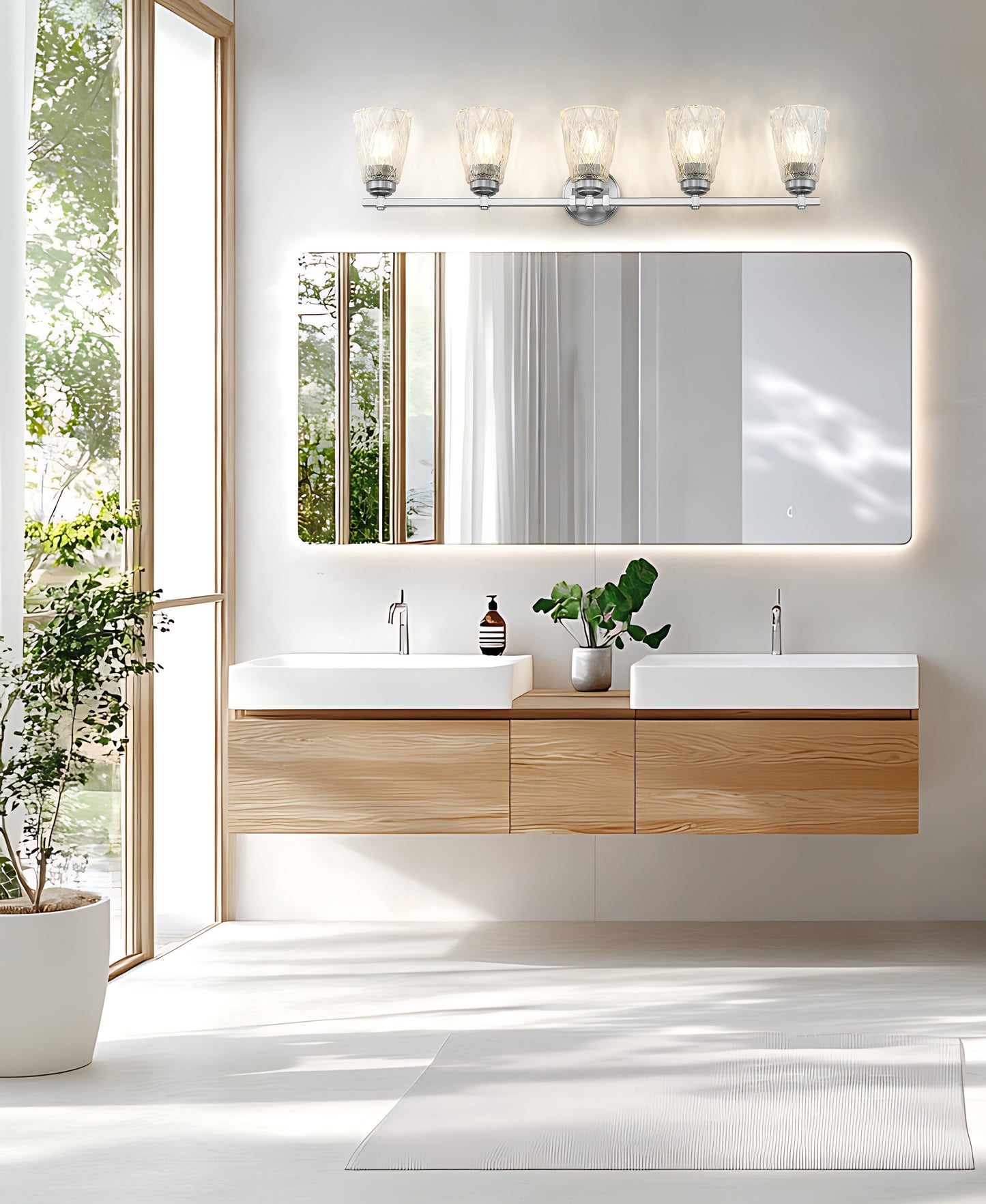 1960-5V-BN - Andree 5 Light 40" Vanity - Brushed Nickel