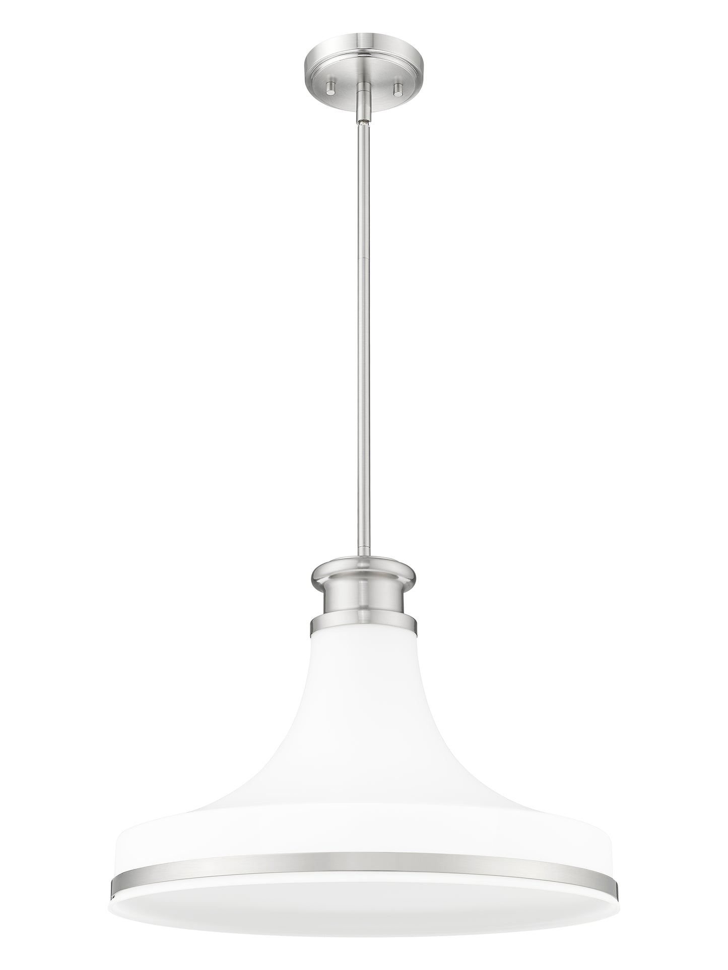 831P18-BN - Reznor 1 Light 18" Pendant - Brushed Nickel