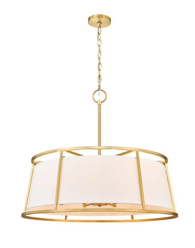 1935-32RB - Lenyx Pendant 8 Light 32" Chandelier - Rubbed Brass