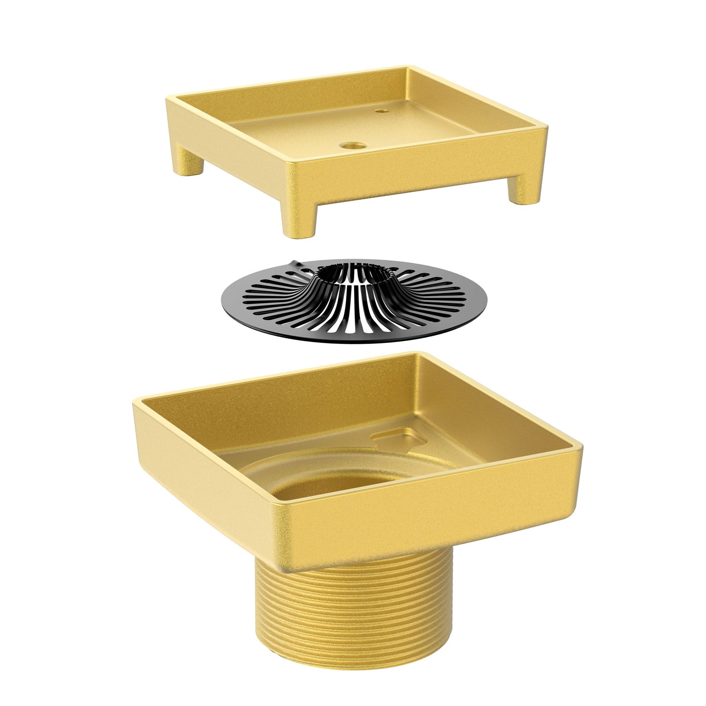 ETID-4-CG - 4" Legacy Solid Forged Brass Tile-In Drain - Champagne Gold