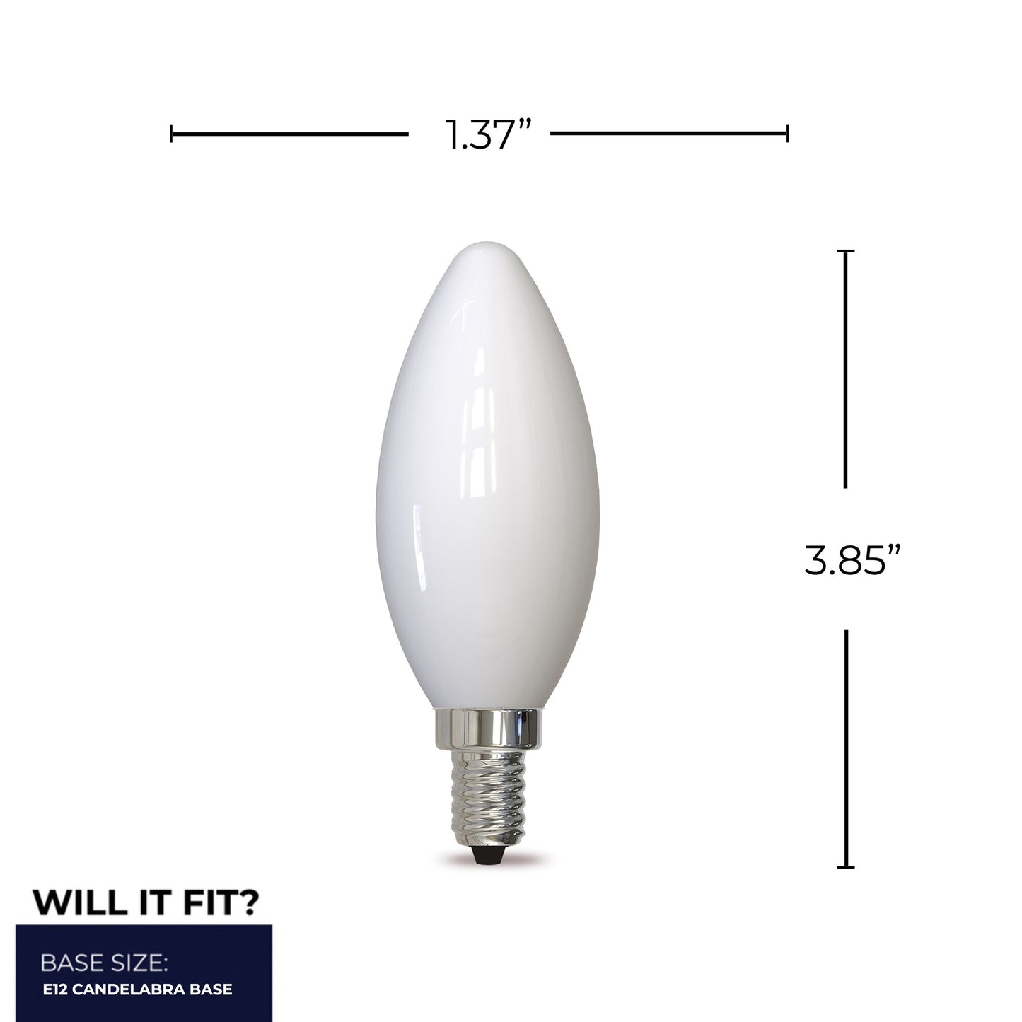 776934 - Dimmable B11 LED Candelabra Light Bulb - 5 Watt - 4000K - 4 Pack