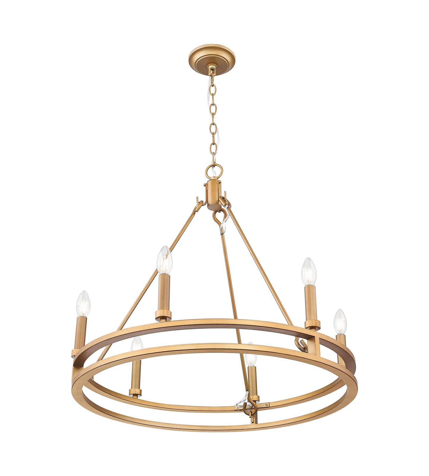 4005-6SBR - Dennison 6 Light 28" Chandelier - Signature Brass