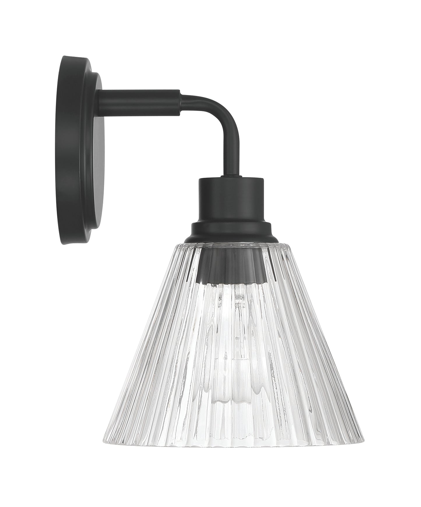 61101-FB - Pleated 1 Light 10.38" High Wall Sconce - Flat Black