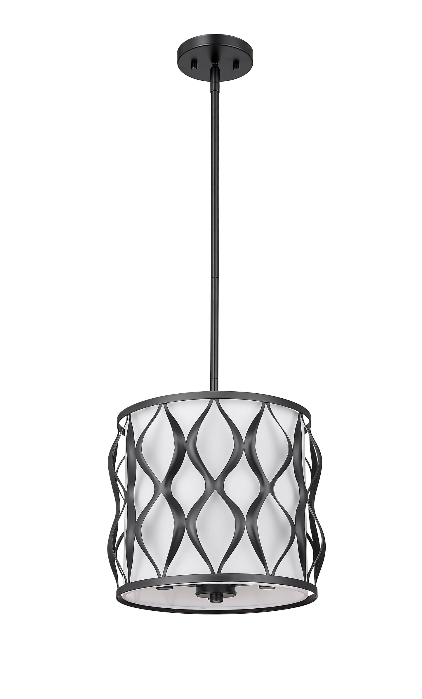 1948P12-MB - Harden 3 Light 12" Pendant - Matte Black