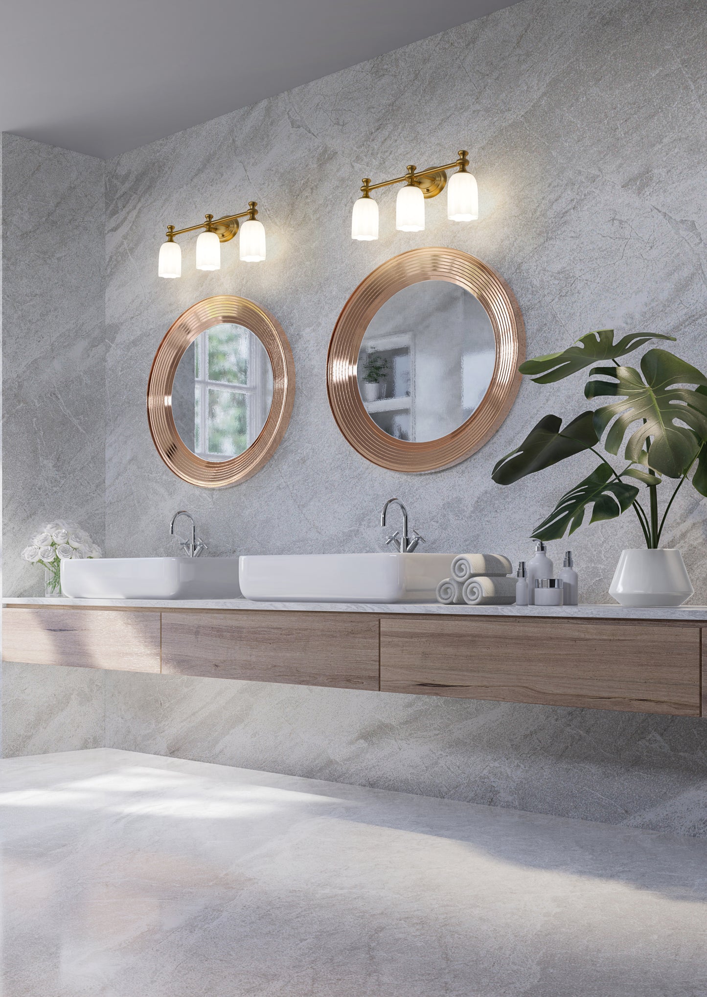 1102-3V-MGLD - Orion 3 Light 22" Vanity - Modern Gold