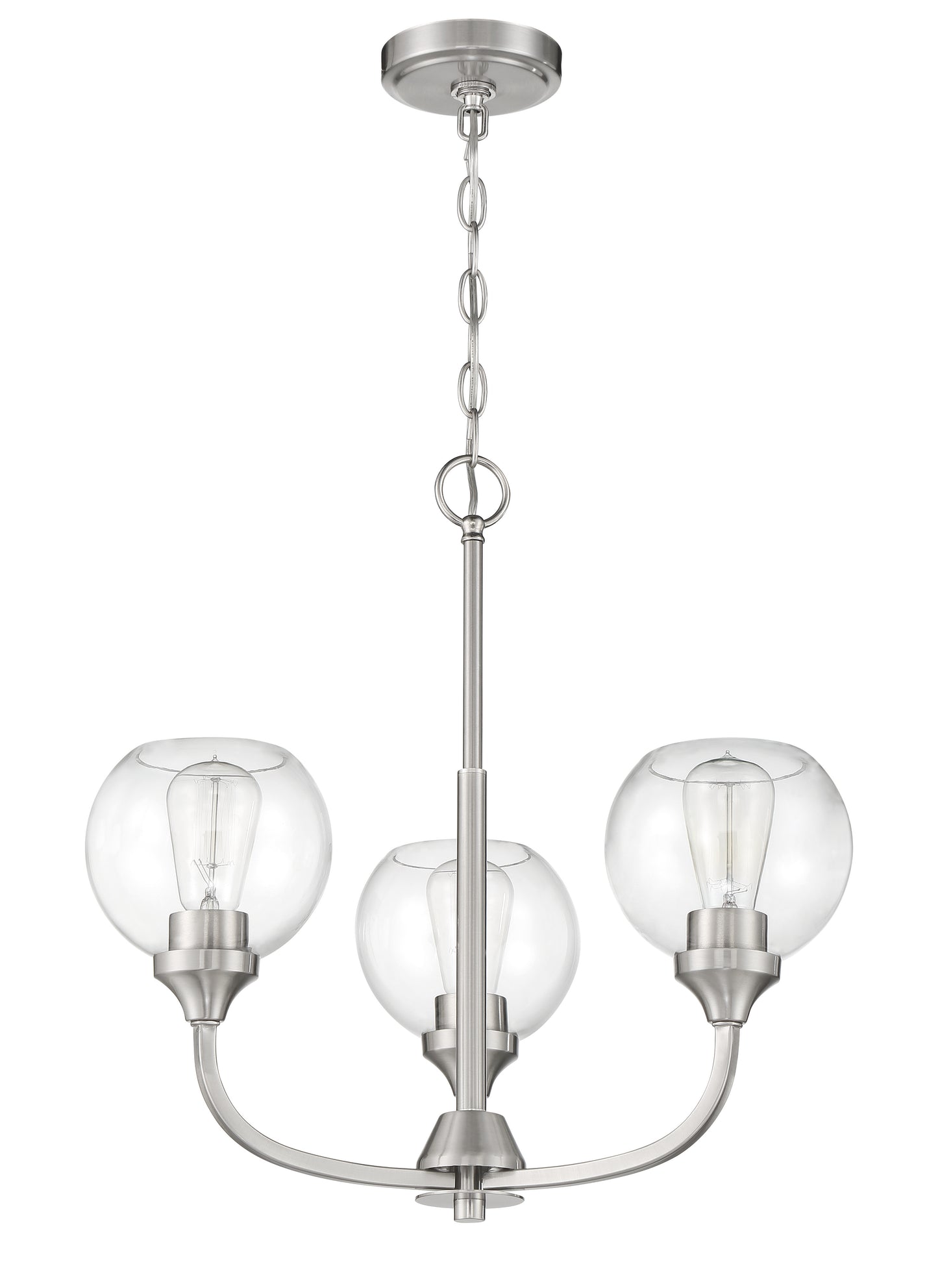 56223-BNK - Glenda 3 Light 20" Wide Chandelier - Brushed Nickel