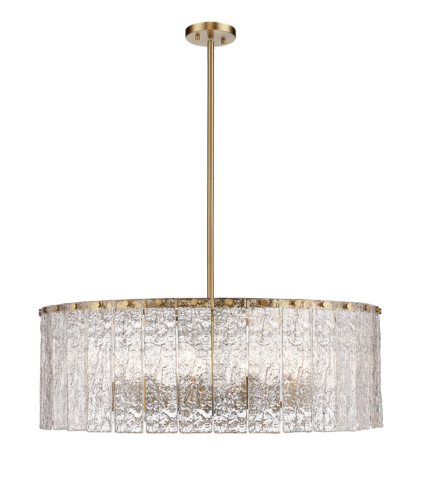 1943P32-MGLD - Glacier 12 Light 32" Chandelier - Modern Gold