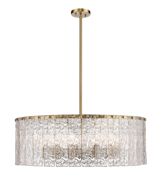 1943P32-MGLD - Glacier 12 Light 32" Chandelier - Modern Gold