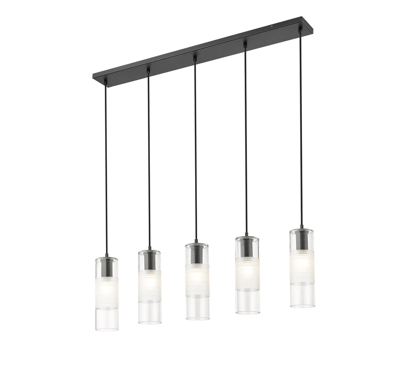 824P-5L-MB - Alton 5 Light Linear 42" Chandelier - Matte Black
