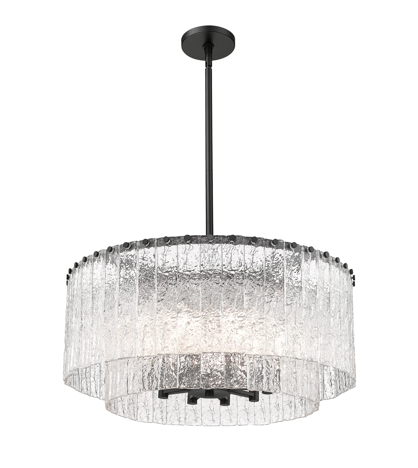 1943P26-2-MB - Glacier 10 Light 28" Pendant - Matte Black
