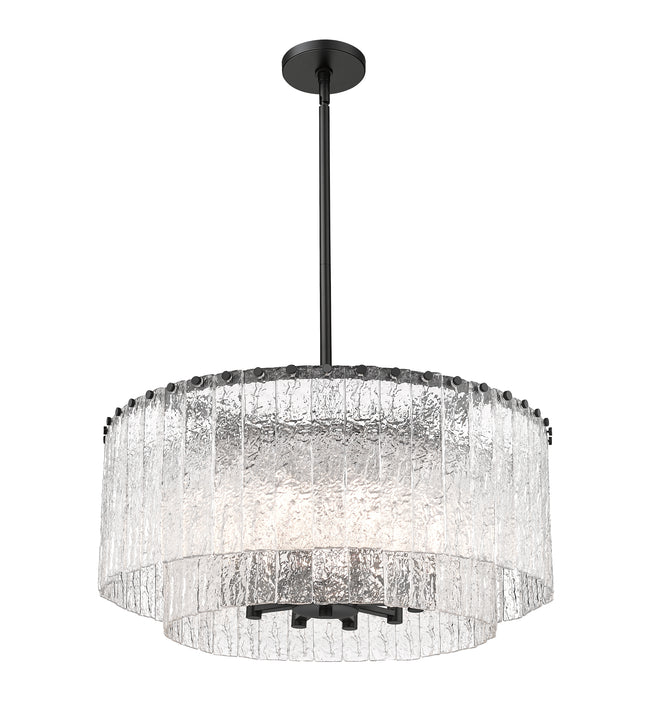 1943P26-2-MB - Glacier 10 Light 28" Pendant - Matte Black