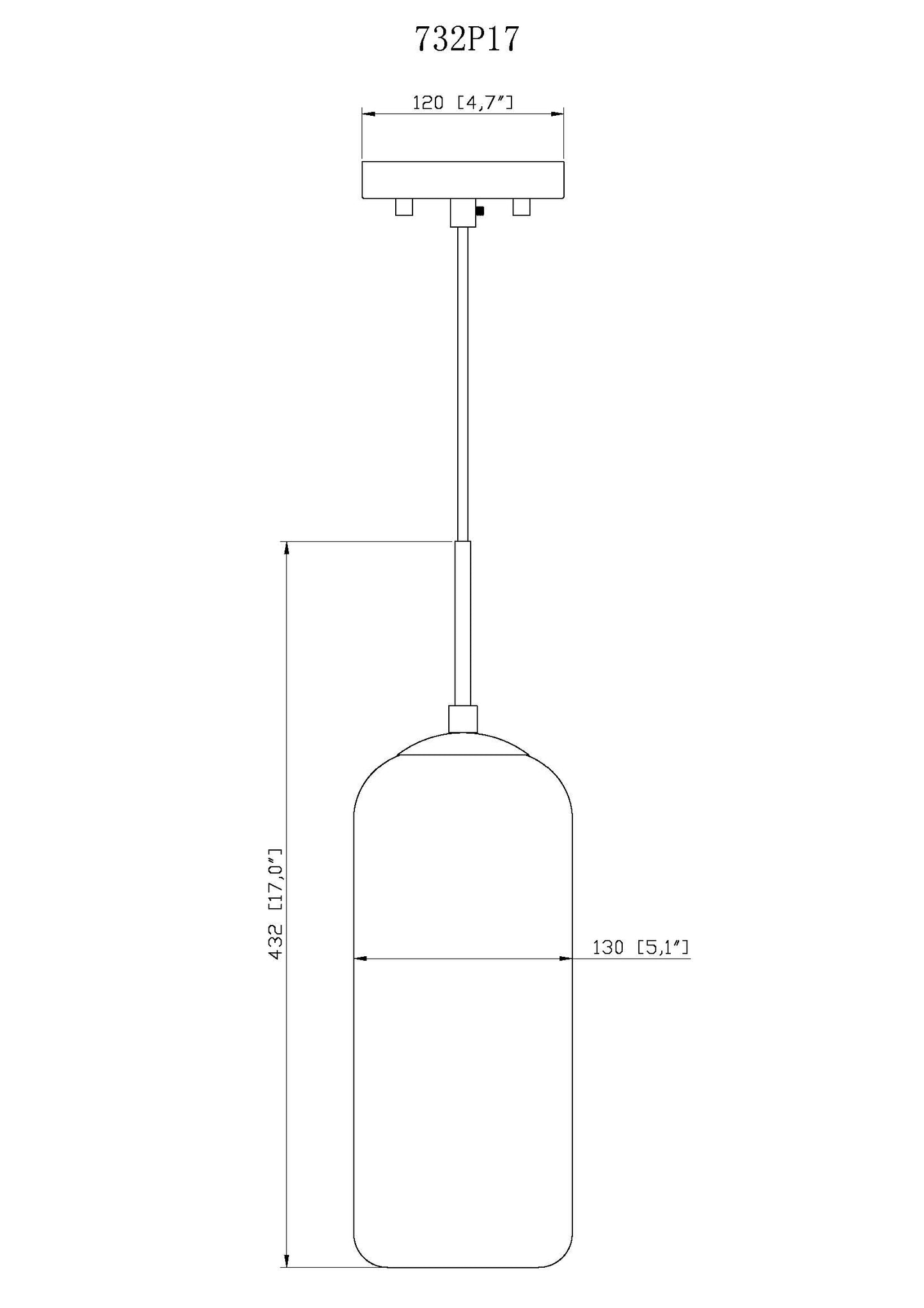 732P17-HBR - Monty 1 Light 5" Pendant - Heritage Brass