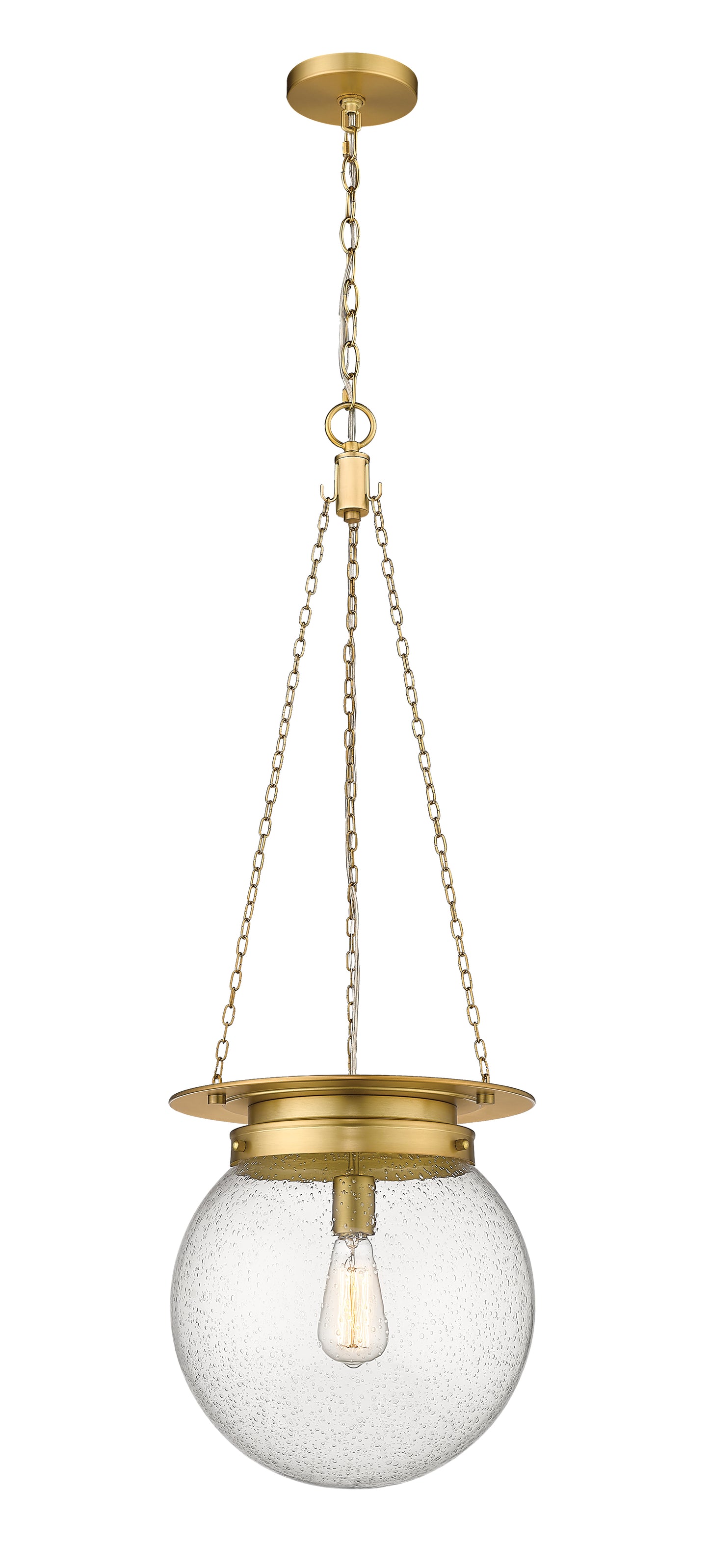 7506P13-HBR - Calhoun 1 Light 13" Pendant - Heritage Brass