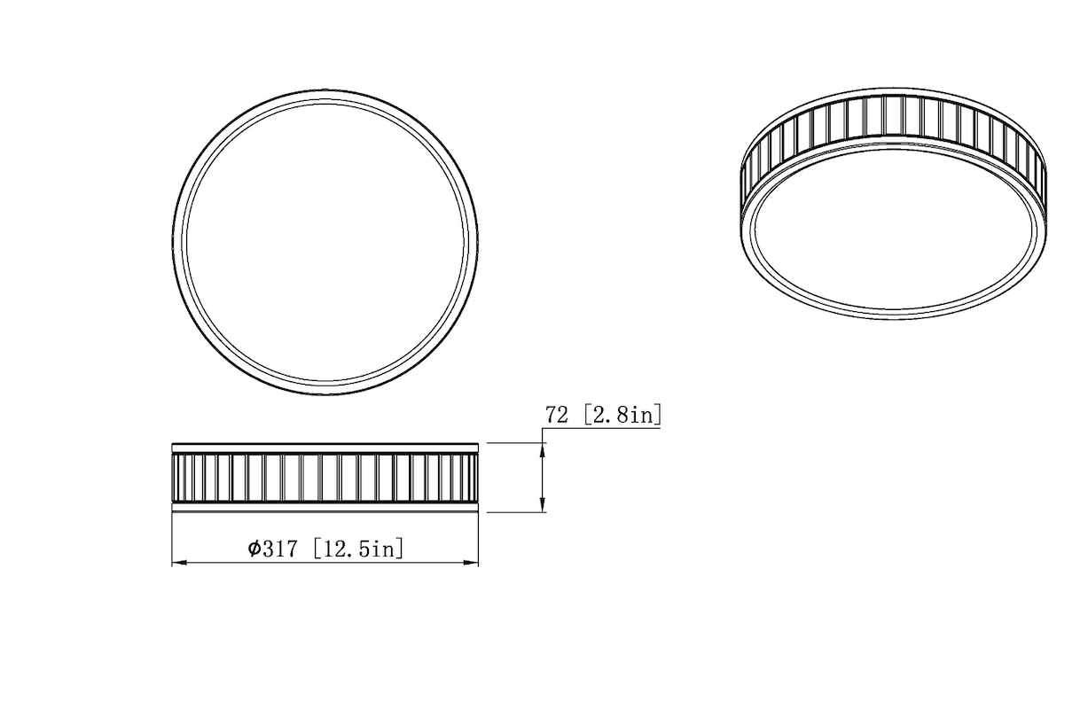 1005F12-MB-LED - Madison 1 Light Flush 12" Mount - Matte Black