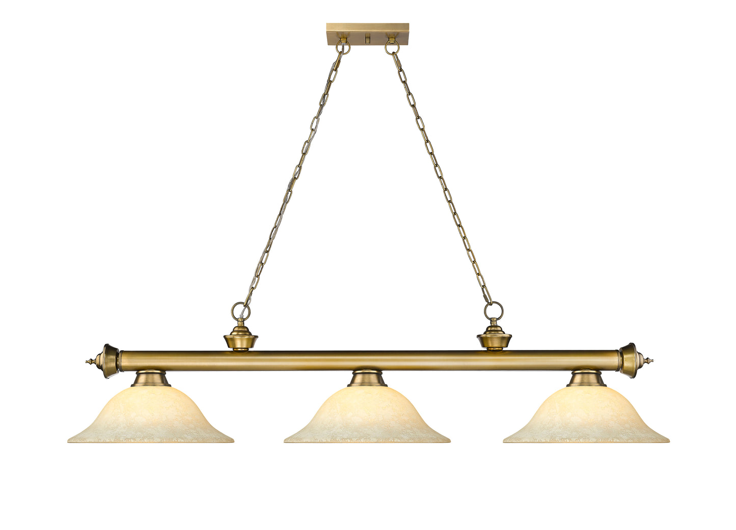 2306-3RB-GM16 - Cordon 3 Light 58" Billiard - Rubbed Brass