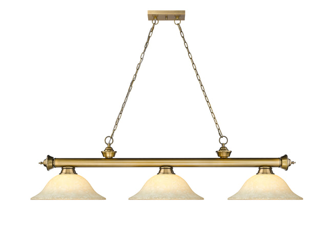 2306-3RB-GM16 - Cordon 3 Light 58" Billiard - Rubbed Brass