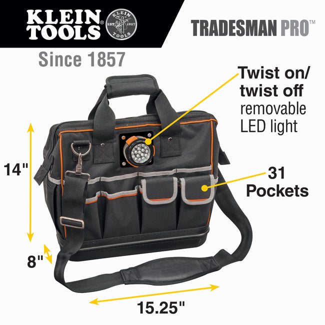 55431 - Tradesman Pro Lighted Tool Bag - 31 Pocket - 15"