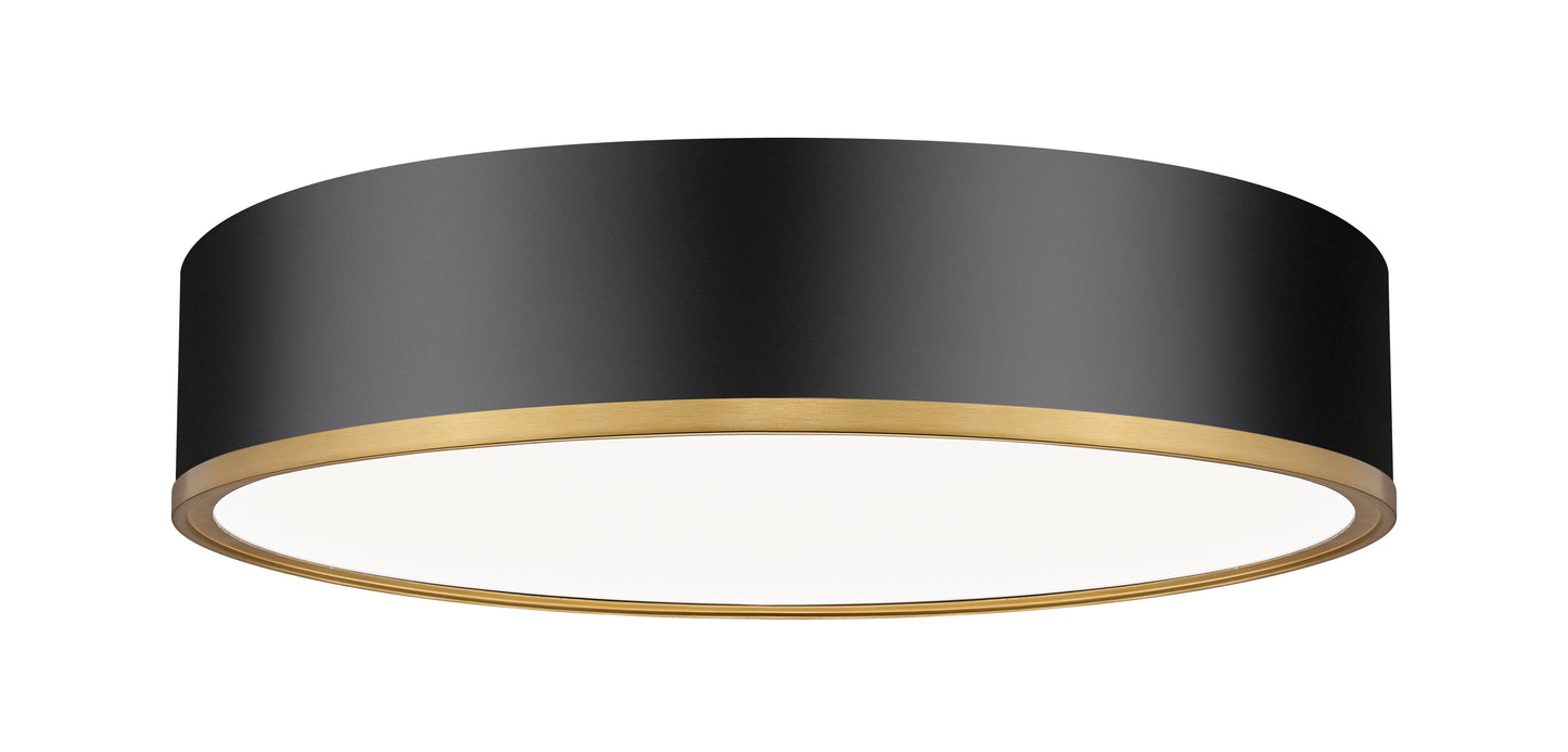 1018F20-MB-MGLD-LED - Bradley 1 Light Flush 20" Mount - Matte Black / Modern Gold