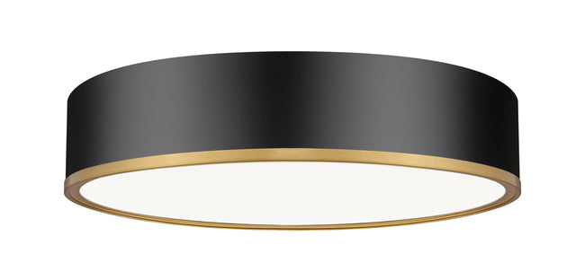1018F20-MB-MGLD-LED - Bradley 1 Light Flush 20" Mount - Matte Black / Modern Gold