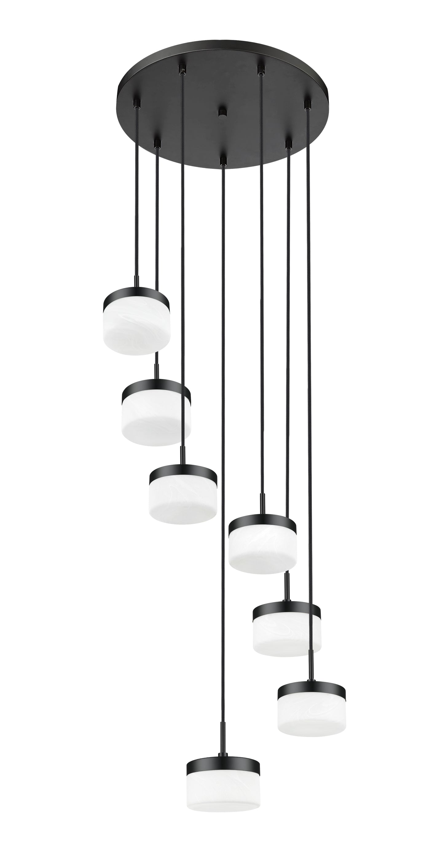 827P6-7R-MB-LED - Renaud 7 Light 21" Chandelier - Matte Black