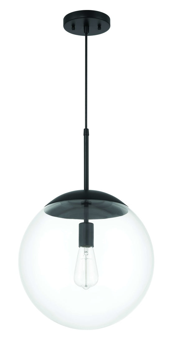 56893-FB - Gaze 1 Light 14" Wide Pendant - Flat Black