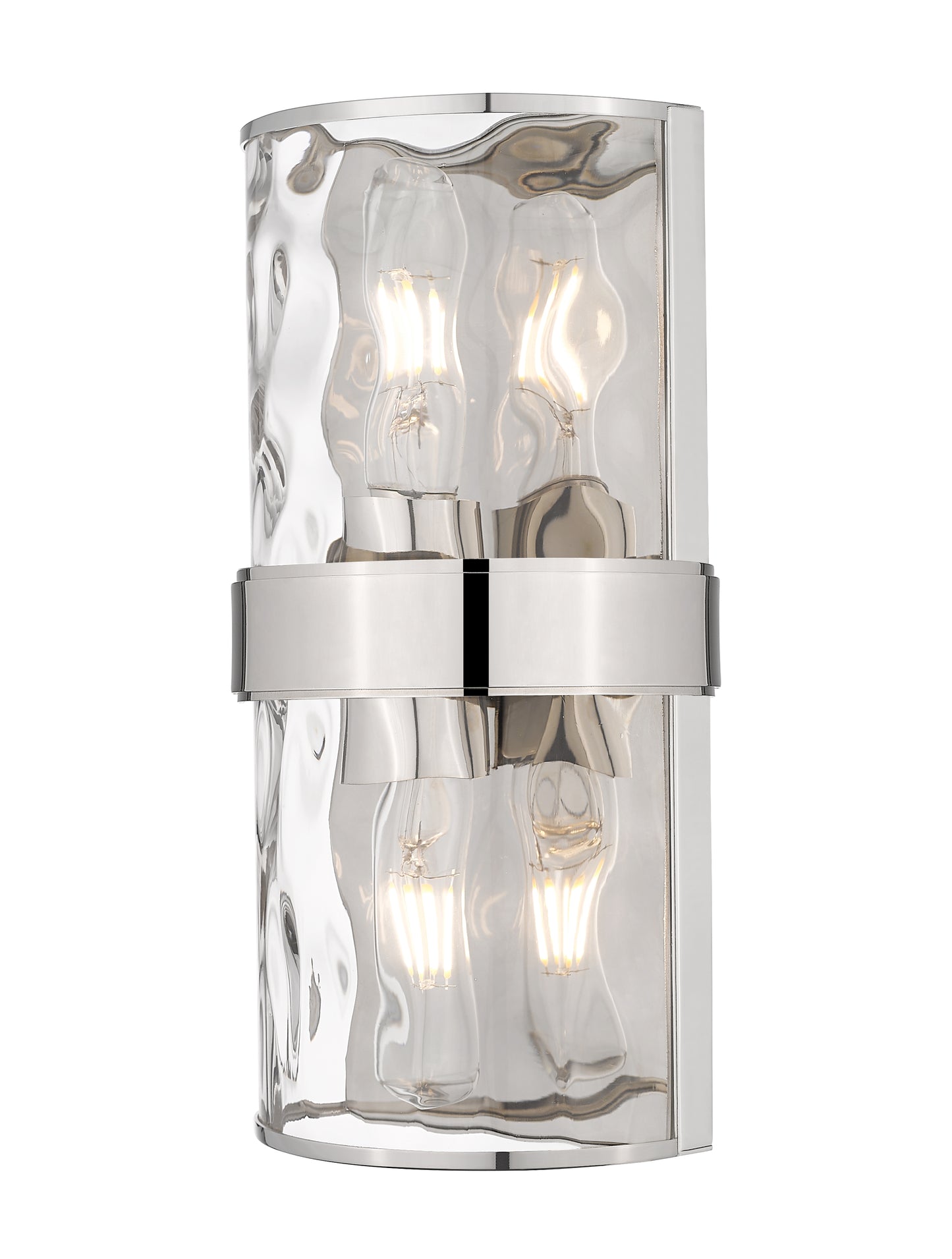 3053-2SS-PN - Meridian 2 Light Wall 12" Sconce - Polished Nickel