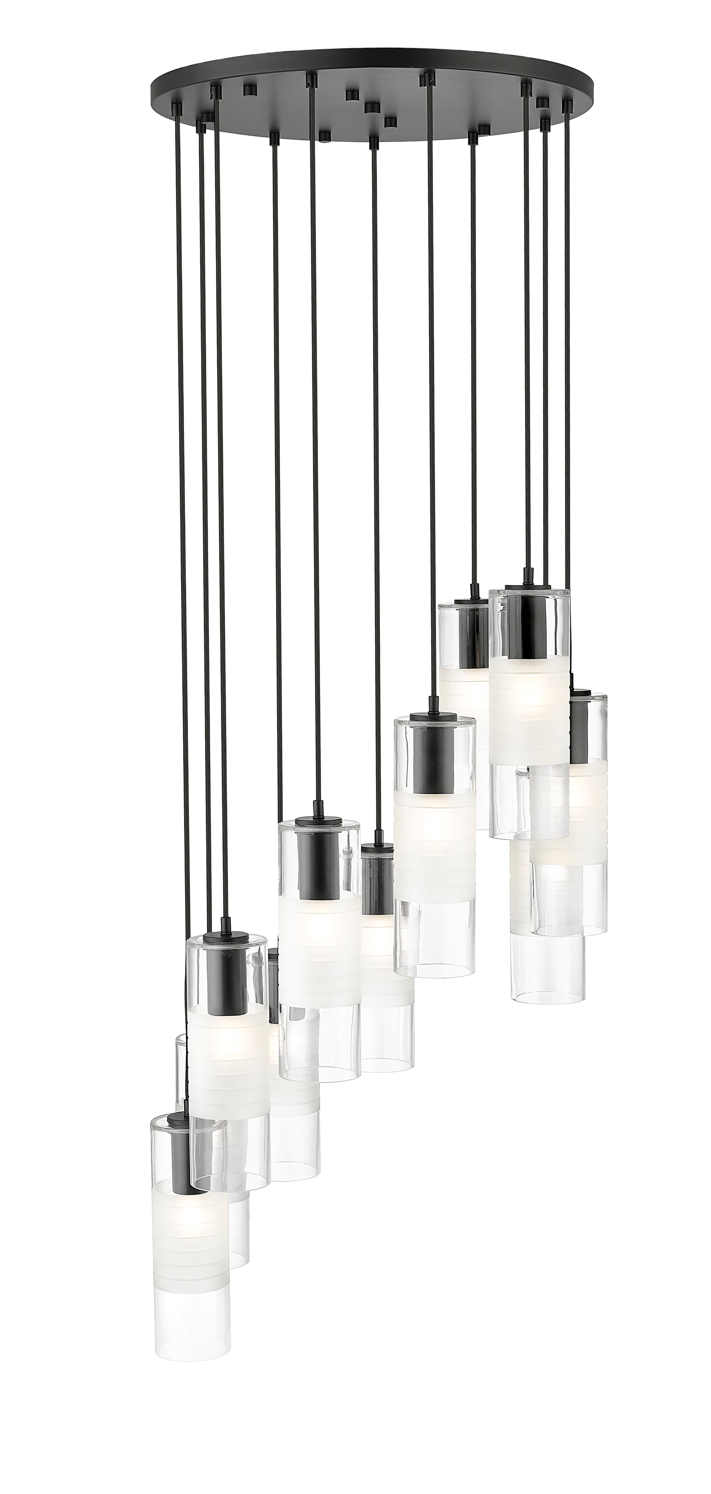 824P-11R-MB - Alton 11 Light 24" Chandelier - Matte Black