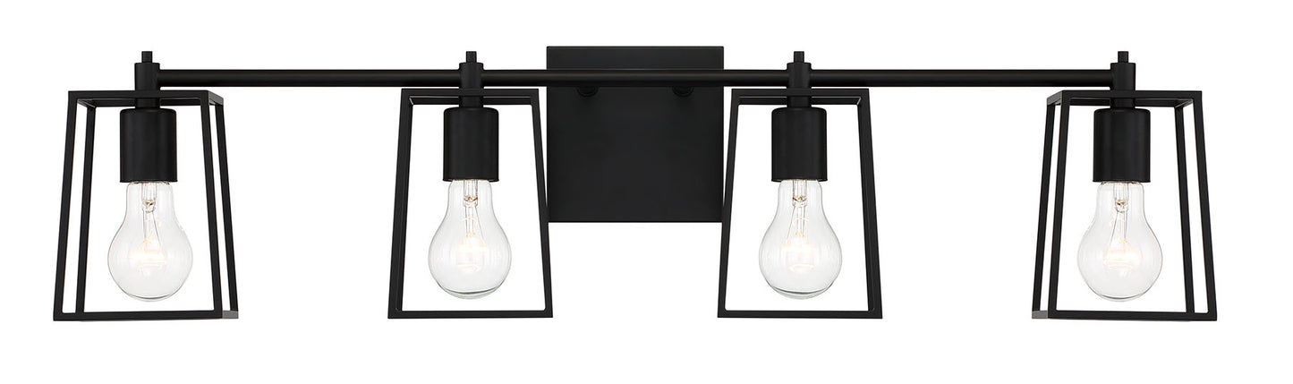 12132FB4 - Dunn 4 Light 32" Wide Vanity Light - Flat Black