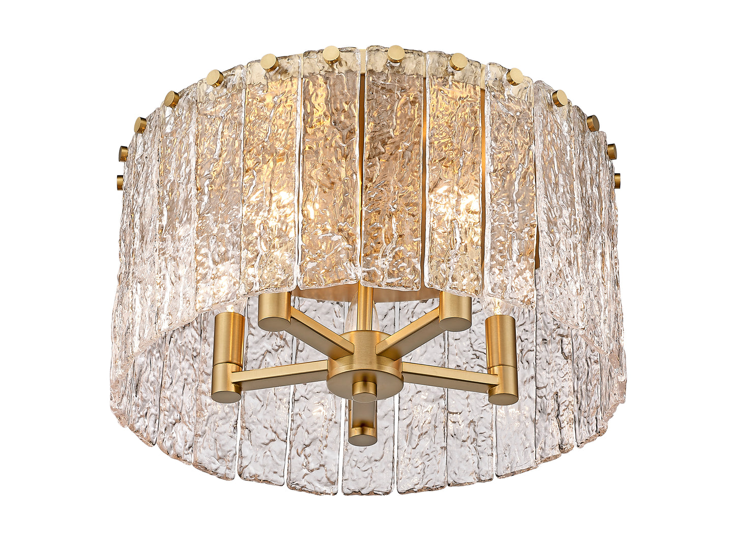 1943F16-MGLD - Glacier 5 Light Flush 17" Mount - Modern Gold