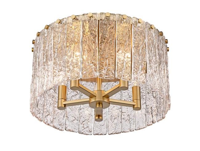 1943F16-MGLD - Glacier 5 Light Flush 17" Mount - Modern Gold