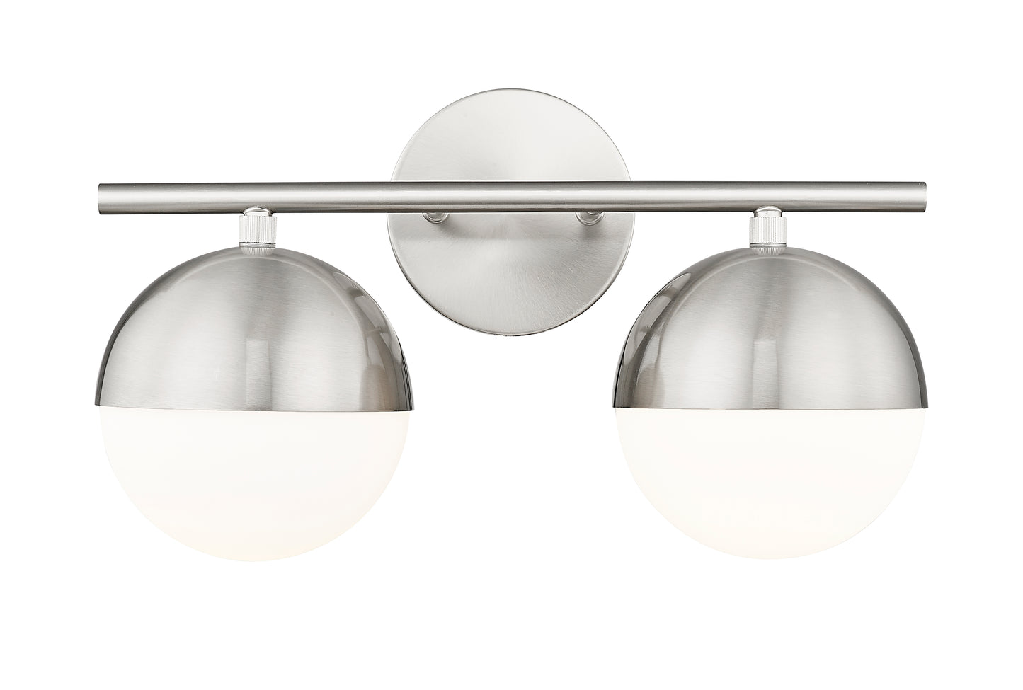 7517-2V-BN - Realm Sphere 2 Light 16" Vanity - Brushed Nickel