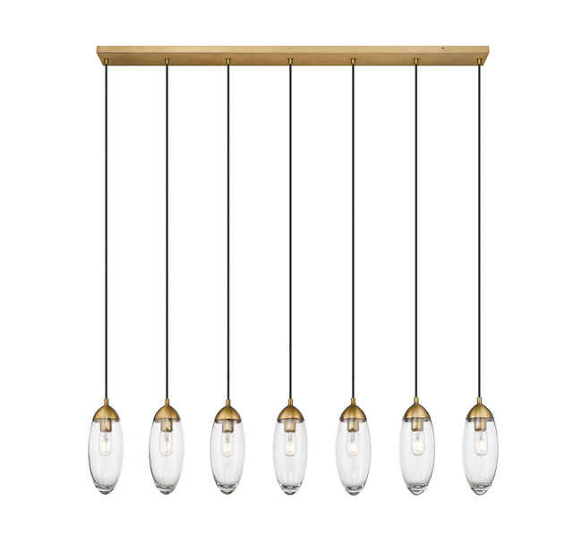 651P-7L-RB - Arden 7 Light Linear 54" Chandelier - Rubbed Brass